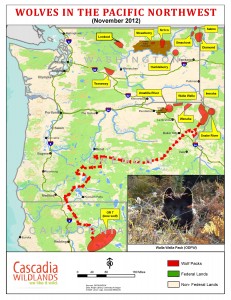 wolfmap courtesy of Cascadia Wildlands