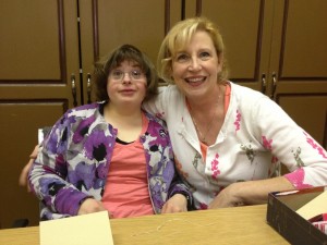 Sarah works at B & J Bookbinding with manager Deb.